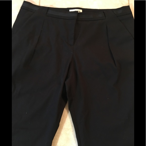 Lands’end Black Wider Leg Pants Pockets Pleats - Picture 2 of 8